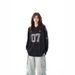retro Niche Design V-neck Loose Long-sleeve Sports Jersey-style T-shirt M, European And American High-d Tops For_ecoleips.com
