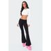 Women's Clothing Slim Fitting Mid Waist Solid Color Casual Sports Flared Trousers_ecoleips.com
