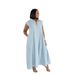 TW875 Slimming Retro Collared Pocket Wide Hem Button down Denim Skirt for Women European And American Style Summer Maxi Skirt_ecoleips.com