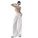 White Wide Jeans, Women's Autumn New Style, Style Pleated Straight Leg Floor Pants, High Waist Loose Slimming Pants_ecoleips.com
