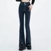Sexy Slim-fit Women's Jeans Front Side Seams, Slimming Height-enhancing, With A Cross-design Slit And Slight Flare_ecoleips.com