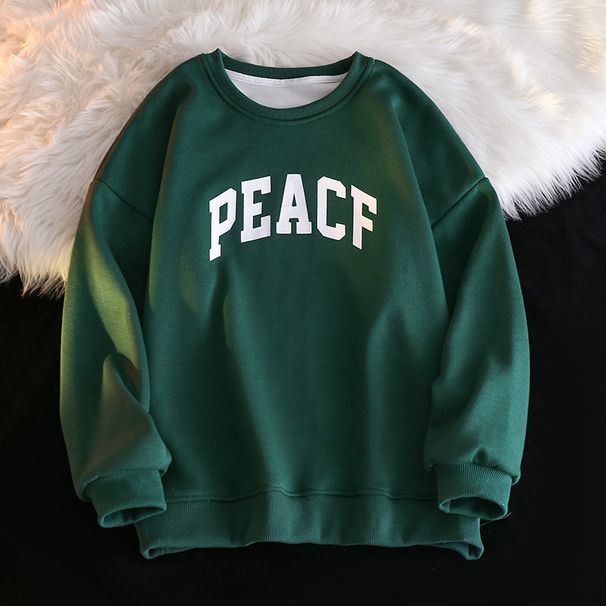 American Retro Style Hoodless Fleece Sweatshirt For Women, New Autumn And Winter Model, Simple Korean Version, Versatile_ecoleips.com