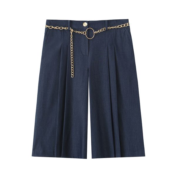 Aria Basics Aria Basics Cross-border European And American Women's Fashion, Popular On , Long Casual Shorts With Chain Belt_ecoleips.com