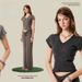 BE Women's Clothing 2025 Summer American Design Sense Spicy Girl Slim Fit Top Button V-Neck Shoulder Short Sleeved_ecoleips.com