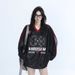 Retro V-Neck Hip-Hop Hoodie – Oversized Letter Print Sweatshirt For Men & Women, Loose Fit Streetwear Pullover (Black, White, 9002-White, M-2xl)_ecoleips.com