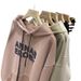 European And American Style Letter Embroidery Hooded Sweatshirt For Women, Autumn Thin Cotton Loose-fitting Korean_ecoleips.com