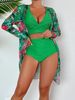 Women's sexy high-end multi-color sexy printed bikini BIKINI three-piece women's swimsuit_ecoleips.com