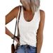 2021 Spring/Summer New Women's U-Neck Sleeveless Ribbed Knit Casual Vest T-Shirt For Women_ecoleips.com
