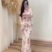 Modest Set Women's Clothing Long Sleeved Dress Fresh Summer Gentle Retro Design Polyester_ecoleips.com