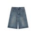 2025s Women's Summer Petite Straight Slimming High Waist American Style Loose Wide Leg Mid-Length Jeans_ecoleips.com