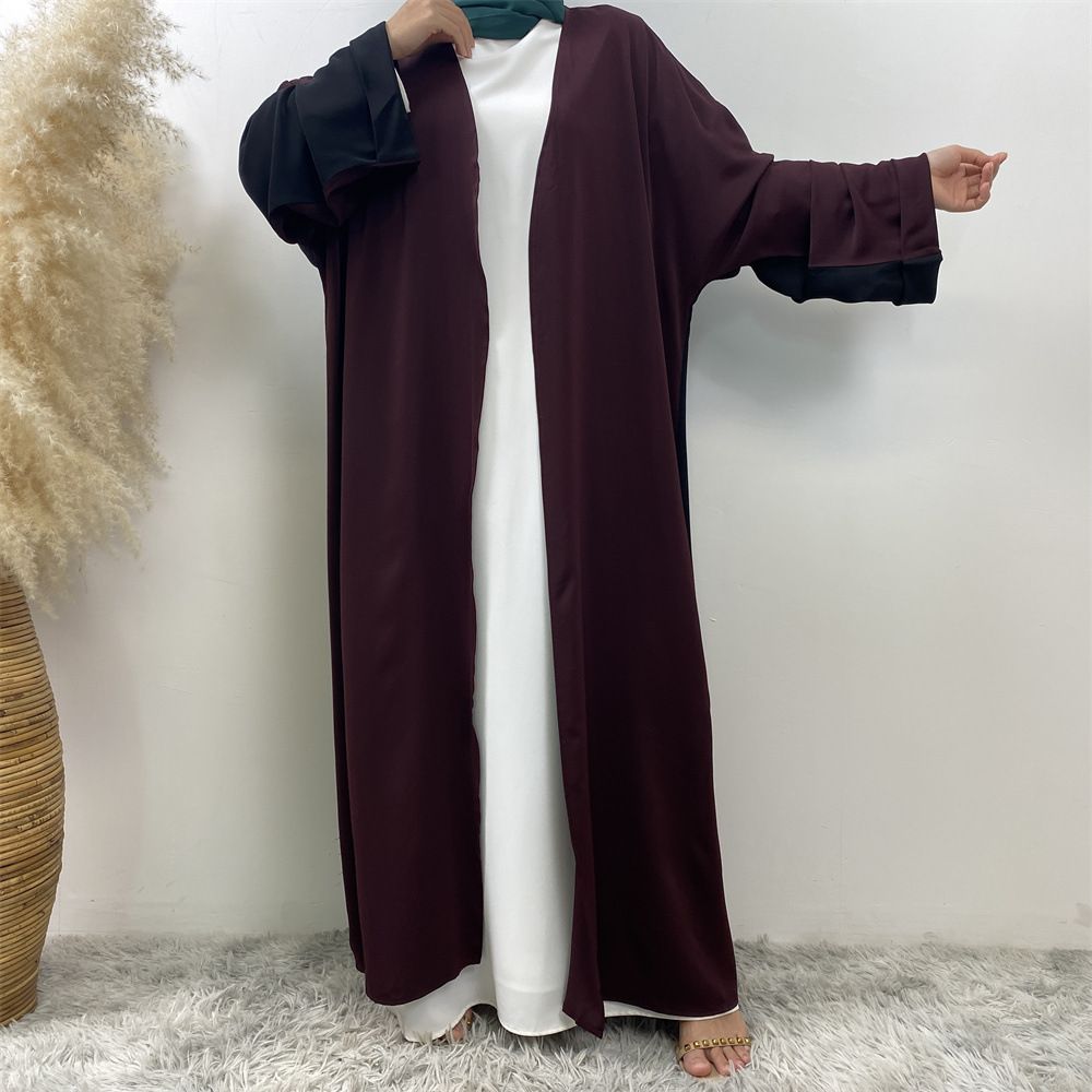 Modest Abaya Dress/Muslim Dress Women Patchwork Robe For Women Long Sleeved Muslim Fashion Women's Clothing_ecoleips.com