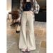 Spring New Straight-leg Micro-flared Denim Pants For Women, Washed Design With A Vintage Distressed Look, Wide-leg_ecoleips.com