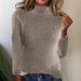 Women's Clothing Autumn And Winter New Half High Collar Pit Sweater Solid Color Long Sleeved Sweater_ecoleips.com
