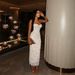 Sexy High-Slit Lace-Up Bodycon Dress – Sleeveless Long Slit Evening Gown With V-Neck & Side Tie Detail (S-L, White, Polyester)_ecoleips.com