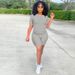 2024 New Summer Round-neck Solid Color Short-sleeved Two-piece Yoga Shorts Women's Sports Suit_ecoleips.com