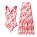 Sweet Floral Design One Piece Swimsuit Set New Swimwear For Women_ecoleips.com