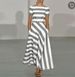 Women's New Style Striped Maxi Skirt Fashion Casual High Waist Skirt_ecoleips.com