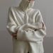 Aria Basics Aria Basics Cross-Border European And American Autumn Winter Y2K Solid Color Loose Turn-Down Collar Coat Women Lazy Knitted_ecoleips.com