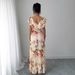 Voya Hot Selling Women's V-neck Digital Floral Print Vacation Ruffle Waist A-line Elegant Romantic Women's Dress_ecoleips.com