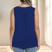 Plus Size Solid Ruched Tank Top, Sleeveless Casual Button Front Notched Neck Top For Summer & Spring, Women's Clothing_ecoleips.com