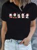European And American Cross-border Foreign Trade Women's Clothing Christmas Merry Round Neck Printed Ladies Short Sleeve_ecoleips.com
