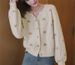 K New V-neck Versatile Soft Style Cardigan With Button Star Soft And Glutinous Sweater For Women's Top. No Bags, Necklaces, Or Other Accessories._ecoleips.com