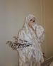 Modest Abaya Dress Modest Floral Print Skirt Set – Breathable Polyester Maxi With Elegant Long Sleeves For Muslim Fashion_ecoleips.com