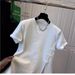 Women's Clothing Cotton Large Size Irregular Button Stitching Hem Split Short Sleeved T Shirt Women's Top Round Neck Summer_ecoleips.com