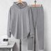 Women's Hooded Sweatshirt & Jogger Set – Cozy Fall/Winter Lounge Outfit, Soft Polyester Fleece Two-Piece (Black, Grey, Wine Red, S-Xxl)_ecoleips.com