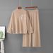 Women's Fashion Trendy Two Piece Set European And American Style Cross Border Jacquard round Neck Loose Top with Straight Leg Pants_ecoleips.com