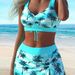 Women's Clothing Printed Suspenders Fashion Beach Large Size Swimsuit Three Piece Suit Women Conservative Shorts Hot Spring Swimsuit_ecoleips.com