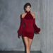 Autumn And Winter Velvet Long-Sleeved Dresses_ecoleips.com