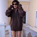 Vintage Grey Zip-Up Knit Cardigan Women’s Oversized Sweater Coat, Retro Chunky Cable Knit, Fall & Winter Layering Essential,Cozy Casual Outerwear_ecoleips.com
