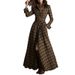 2026 Spring New European And American Cross-Border Women's Fashion Casual Elegant Commuter Printed Turn-Down Collar Slim_ecoleips.com