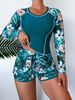 Women'S Clothing Boxer Surfing Suit Printed Long Sleeved Split Conservative Swimsuit_ecoleips.com