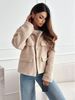 Women's Clothing Short Casual Single Button Loose Fit Cropped Wool Blend Coat Cardigan For Women - Casual Elegant Outerwear In Black, Coffee, Beige_ecoleips.com