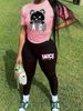 Women's Casual Loose And Fashionable Cartoon Pattern Printed Loose T-shirt+cropped Pants Two-piece Set Home Sportswear Daily Wear-272_ecoleips.com