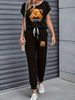 Women's Clothing Color Block Trim Casual Suit American Style Simple Loose Fit Short Sleeve Spring Summer Autumn New_ecoleips.com