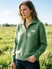 Lightweight Airy Collar Half Zip Label Patch Loose Long Sleeve Knit Top_ecoleips.com