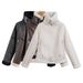 midlength leather jacket with belt longsved leather windbreaker fashionable british jacket for women 6652_ecoleips.com