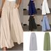 Summer Wide Leg Trousers For Women High Waist Elastic Waistband Long Skirt Pants American Style Fashion_ecoleips.com