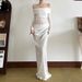 Spring 2026 New Women's Sexy Off-Shoulder Mesh Sheer Long Dress European American Style Clothing_ecoleips.com