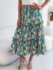 K Leisure Floral Fungus Edge Mid Length Skirt, Beach Skirt, Women's Dress_ecoleips.com