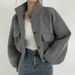 Aria Basics Cross-border 2026 Spring Autumn New European And American Stand-up Collar, Large Pockets, Unisex Style Women's Jacket,_ecoleips.com