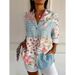 2025 New Women's Summer Trendy Long Sleeve Floral Print 3 Shirt_ecoleips.com