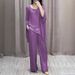 Breathable Printed V-Neck Lounge Set – Lightweight Polyester Palazzo Pants & Oversized Top For Summer Comfort_ecoleips.com