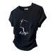 Women's Casual Style White round Neck T-Shirt Slim Waist Short-Sleeved High Quality Cotton Unique Design Fashionable And Versatile Top_ecoleips.com