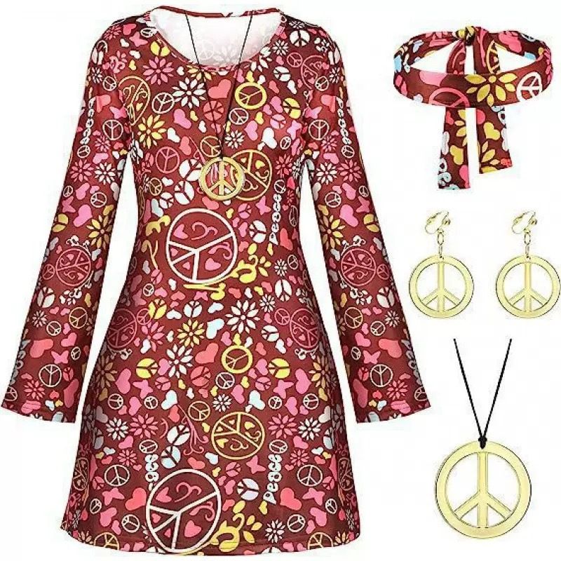 Carnival Festival Foreign Trade Bohemian For Women, Cross-Border Floral Print Long Sleeve Dress_ecoleips.com