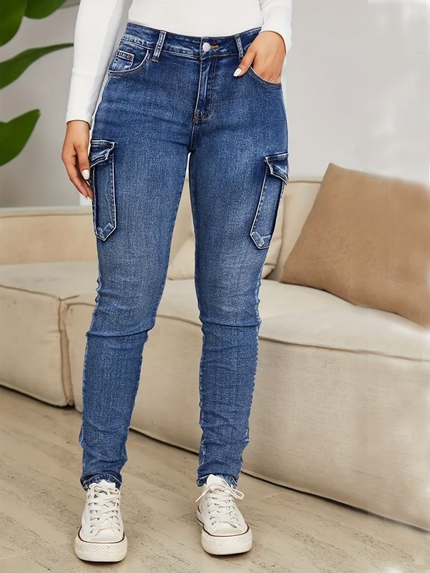 European And American Women's Fashion Ruched Side Pocket Stylish Personality Low Waist High Elasticity Ins Trend_ecoleips.com