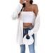 European American Cross-border 2025 Autumn And Winter New Elegant Solid Color Knitted Jacquard Long-sleeve Long Cardigan_ecoleips.com